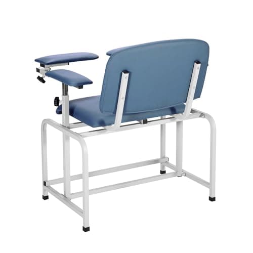 VivaComfort Blue Bariatric Wide Padded Blood Drawing Chair, Phlebotomy Chair with Adjustable Armrest, 35" H x 18" L x 29"W, Blood Draw Chair, Medical Chair, Great for Mommy and Me 6