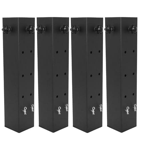 Wadoy Bed Risers Heavy Duty 4 Pack Black Color 3.15" Diameter Steel Material Adjustable Heights for College Dorm Bed Wooden Bed Frame Table,Sofa