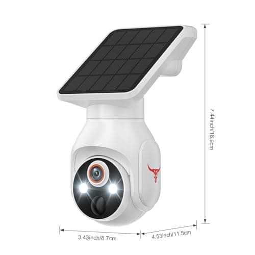 MeshSear 1080P Solar Security Cameras Wireless Outdoor, 360° View Pan/Tilt, Color Night Vision, Easy to Install, Real-Time Alerts, 2-Way Audio, Cloud Storage (Sold Separately), 2.4Ghz Wi-Fi Only 8