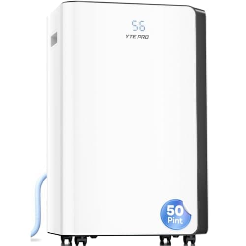 4500Sq.Ft Large Dehumidifier, 50Pint Dehumidifiers for Home, Quiet Whole House Dehumidifier for Basement, Bedroom and Bathroom, with Drain Hose, Water Full Alert, Digital Display