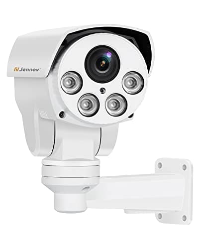 Jennov POE Camera Outdoor 5MP(2592x1944) HD IP PTZ Security Camera with 5X Optical Zoom, 260° Pan-Tilt View, 68ft NightVision, Human Detection, Mic/Audio, IP66 Weatherproof, Videolink APP