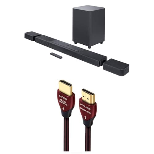 JBL BAR-1300X 11.1.4ch Soundbar and Subwoofer with Surround Speakers and a WireLogic Ruby 8ft Ultra High Speed 4K-8K-10K HDMI Cable w/UHD, HDR, VRR & eARC (2022)