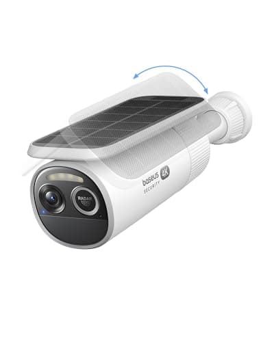 Baseus S2 4K Solar Security Cameras Wireless Outdoor - Radar+PIR Detection, AI Face Recognition, Auto Sunlight-Tracking, Color Night Vision, IP67, No Monthly Fee, Local Storage, Featured at CES 2025