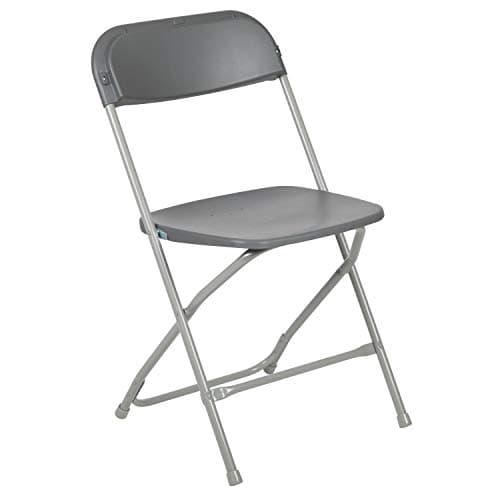 Flash Furniture Hercules Series Plastic Folding Chair - Grey - 650LB Weight Capacity Comfortable Event Chair - Lightweight Folding Chair
