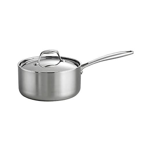 Tramontina Signature Tri-Ply Clad Stainless Steel 3-Quart Sauce Pan with Lid, Induction-Ready, Dishwasher-Safe, NSF-Certified, Made in Brazil
