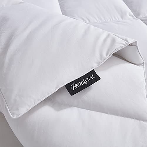 Beautyrest White Feather Down Mattress Pad King Size - 233 Thread Count Tencel/Cotton Blend Featherbed Cover with Elasticized Anchor Bands Mattress Pad 8