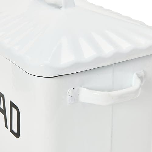 Creative Co-Op Distressed White Bread Box with Lid 10