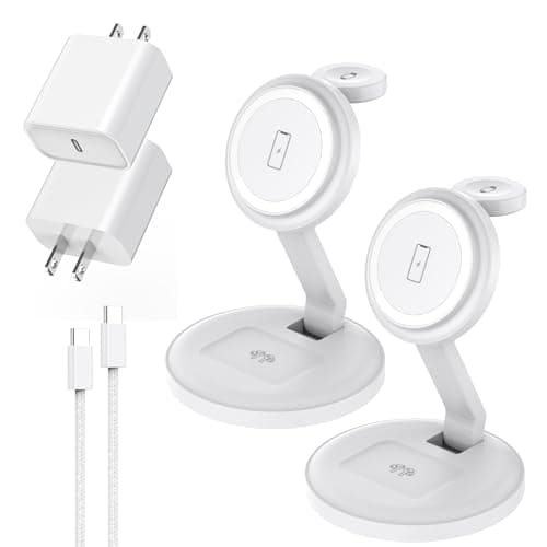 3 in 1 Foldable Magnetic Wireless Charging Station,iPhone Mag-Safe Charger,15W Fast MagSafe Charger Stand for Apple iPhone16Pro Max/16 Pro/15 ProMax/14/13/12,Apple Watch Ultra/2/SE to S9,AirPods Pro 3