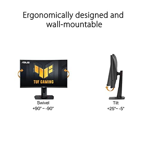 ASUS 27” 1080P TUF Gaming Curved HDR Monitor (VG27VQM) - Full HD, 240Hz, 1ms, Height Adjustable 6