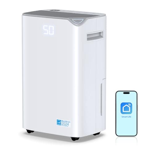BBianLyy 2500 Sq.Ft Smart Compressor Dehumidifiers for Home, Basement Bedroom,Bathroom, 34 Pints Energy Star, Auto or Manual Drainage, with Drain Hose,Continuous Drainage, Auto Defrost, 24H Timer