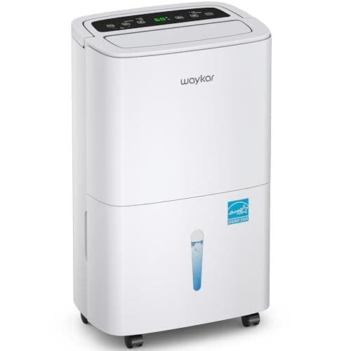 Waykar Max 80 Pint/D (Standard 62 Pint/D) Energy Star Home Dehumidifier for Spaces up to 5,500 Sq. Ft in Basement Home and Large Rooms with Drain Hose, Handle, Auto Defrost and Self-Drying