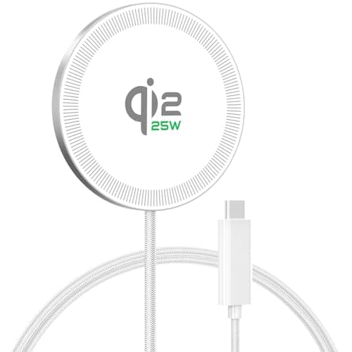 25W Magnetic Wireless Charging Pad: Qi2.2 Qi2 MagSafe Fast Charger for Google Pixel 10 iPhone 17 16 Pro Max 16e 15 14 13 12 AirPods & Samsung Galaxy Series Gift Ideal for Desk & Travel (White, 1Pack)