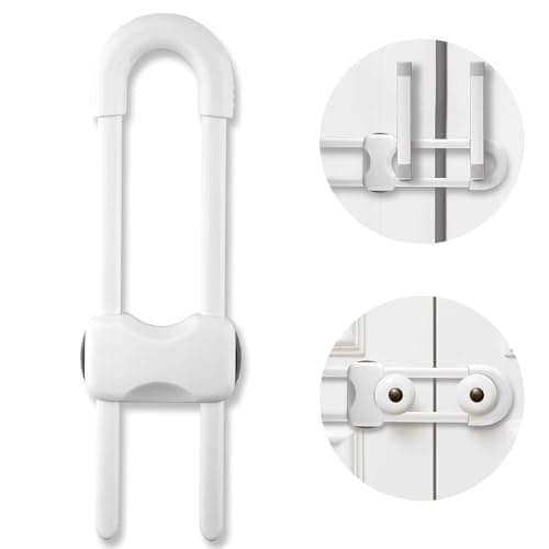 6 Pack Baby Proof Cabinet Locks, Adjustable U-Shaped Child Safety Locks for Cabinets, Drawers, Fridge, Closet | No Drill Baby Proofing Cabinet Latches with Secure Lock Button 8