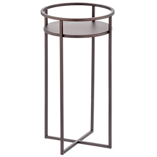 mDesign Mid Century Planter Indoor/Outdoor Modern Plant Stand for Flowers, Greenery, Succulents, Vases and Pots - Metal Steel Design - 12" Tall - Bronze 8