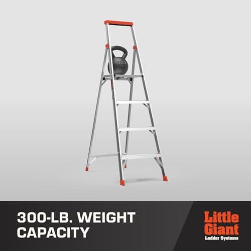 Little Giant Ladders Flip-N-Lite 6 ft Lightweight Step Ladder with Standing Platform, Aluminum, 300 lb Load Capacity, Type 1A Extra Heavy Duty, 10.25 ft Reach Height (15270-001) 7
