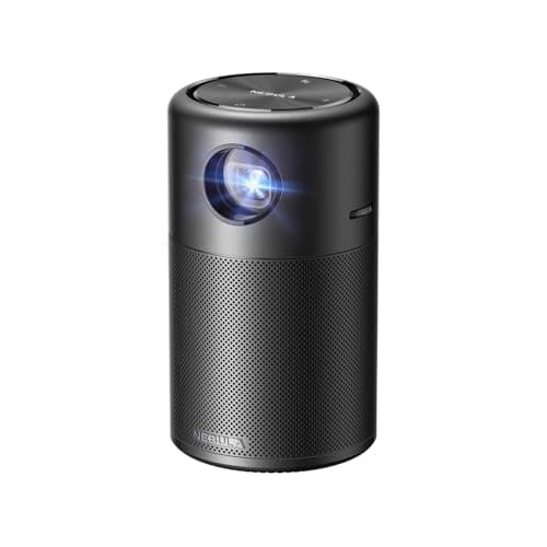 Anker Nebula Capsule, Smart Wi-Fi Mini Projector, 100 ANSI Lumen Portable Projector, 360 Speaker, Movie Projector, 100 Inch Picture, 4Hr Video Playtime for Inside and Outside, Watch Anywhere