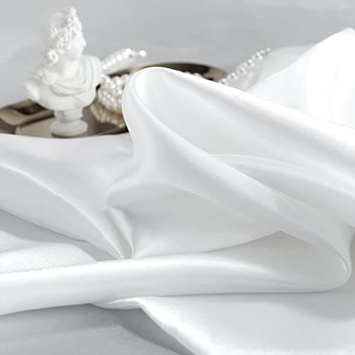 CozyLux Silk Satin Pillowcase for Hair and Skin Queen Set of 2 Soft Pillow Cases Silky Microfiber Bed Pillow Covers Wrinkle Resistant with Envelope Closure(White, 20 x 30 Inches) 8