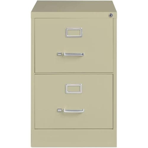 Scranton & Co 2-Drawer Metal Vertical Filing Cabinet, 25 in Depth, Legal Width, Beige Finish, Fully Assembled Steel Construction, Ball-Bearing Slides, Lockable Office Storage 4