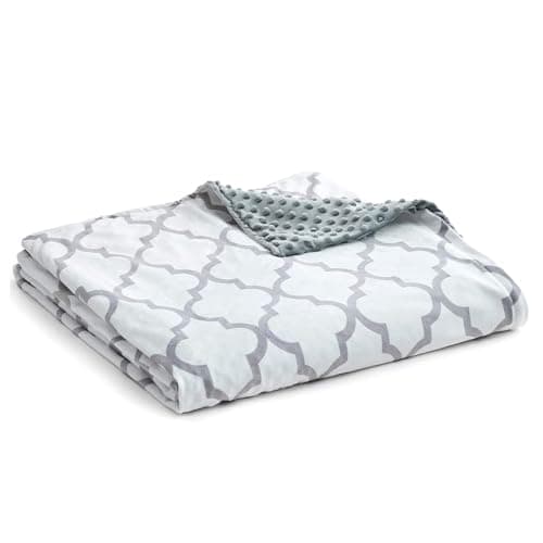YnM Fuzzy Duvet Cover for Weighted Blankets (Lattice Scroll 80''x87'')