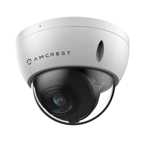 Amcrest UltraHD 4K (8MP) Outdoor Security PoE IP Camera, 3840x2160, 98ft NightVision, 2.8mm Lens, IP67 Weatherproof, IK10 Vandal Resistant Dome, MicroSD Recording, White (IP8M-2493EW-AI-V3)