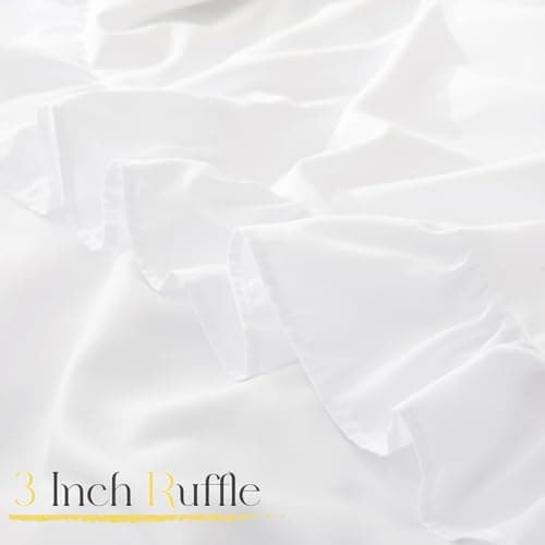 Horbaunal 2 Pack White Ruffle Pillowcases Standard Size, 20" x 26" Ruffle Pillow Covers Ultra Soft Microfiber Ruffled Fringe Pillow Shams, Shabby Chic Pillow Cases 7