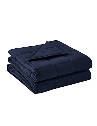 BB BLINBLIN Adult Weighted Blanket Heavy Blanket, Calm and Sleep, Premium Soft and Comfortable Material and Glass Beads (Navy Blue, 60''x80'' 20lbs), Suit for Adult(~190lb) Use on Queen/King Bed