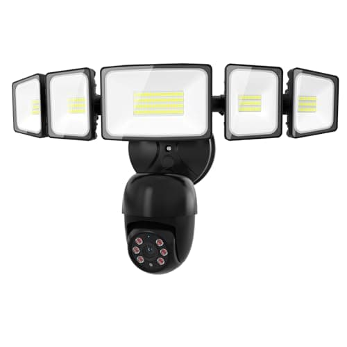 iMaihom Floodlight Camera Outdoor, 2K QHD Smart Home Security Cam with Motion-Activated, 5500LM Brightness 5 Heads Light, 360° Pan & Tilt, 2-Way Audio, Cloud/SD Storage, Color Night Vision