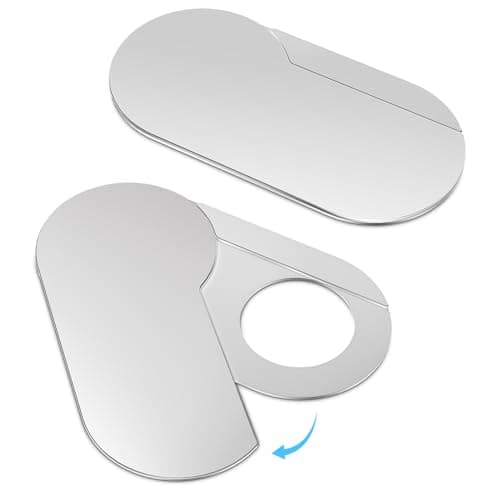 CloudValley Ultra-Thin Metal Webcam Cover for MacBook Pro/iPad/Laptop - 0.015" Privacy Camera Protector with 3M Adhesive (2-Pack) No Residue, Universal Fit for Laptop Accessories (Silver)
