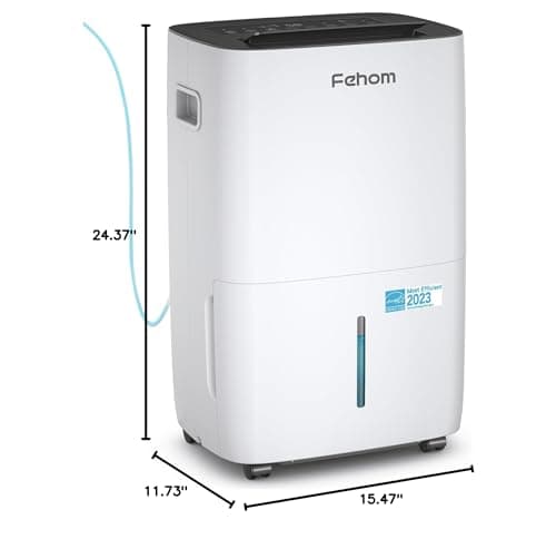 Fehom 150 Pints Dehumidifier with Pump Most Efficient Energy Star - 7,000 Sq. Ft. Dehumidifier for Basement with Drain Hose and 1.85 Gal Water Tank, Dehumidifiers for Large Room(JD026L-150PM) 7