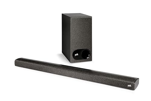 Polk Audio Signa S2D Sound Bar with Wireless Subwoofer (Online Exclusive Finish), Dolby Digital & DTS Virtual Surround, VoiceAdjust Technology, Bluetooth Music Streaming, Aux, HDMI & Optical Inputs