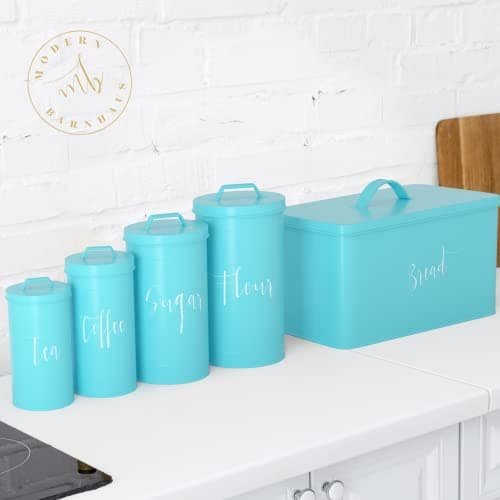 Bread Box for Kitchen Countertop, Breadbox, Metal Bread Boxes for Kitchen Counter, Extra Large Bread Box, Teal Farmhouse Bread Box, Bread Holder for Kitchen Counter, Turquoise 7