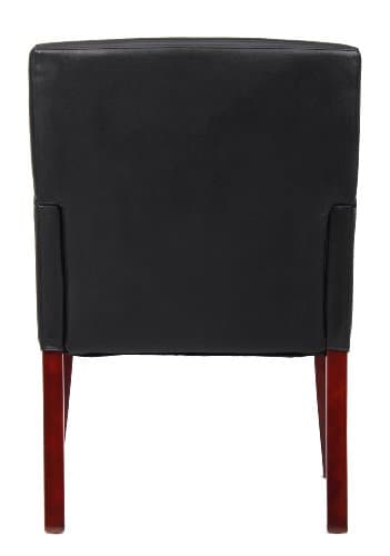 Boss Office Products Box Arm Guest Chair with Mahogany Finish in Black, 250 (B619) 9
