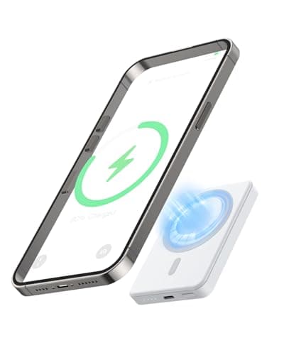 Szfakuer 5000mAh Magnetic Portable Charger, Ultra Slim Magnetic Power Bank with USB-C Cable Compatible with iPhone 17/16/15/14/13/12 Series
