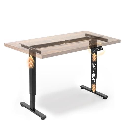 TOPSKY Electric Standing Desk Frame – Single Motor, 3-Stage, Height Adjustable 24"-48.4", Black, Model DF01.11