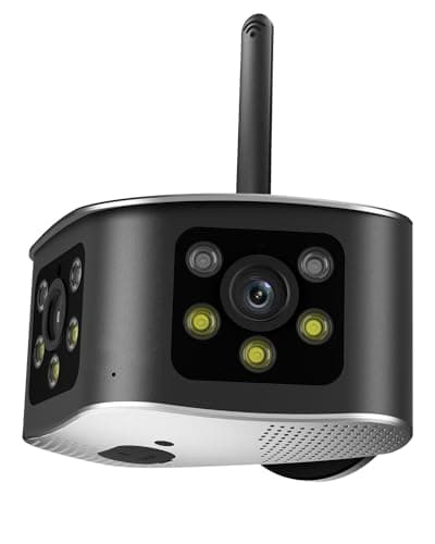 SICSOLINK 4K WiFi Outdoor Security Cameras with 165° Ultra-Wide Angle, Ultra-HD Dual Lens,Panoramic View,Two-Way Talk,Full Color Night Vision,for Home Security