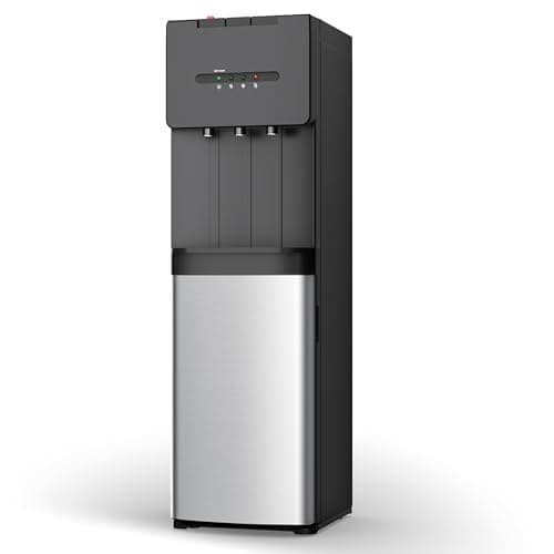 Euhomy Self-Cleaning Bottom Loading Water Dispenser, 3 Temperatures - Cold/Hot/Warm, with Child Lock, Display Light, Suitable for Apartments, Schools, Companies, Black