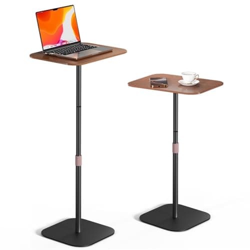 SupeDesk Standing Laptop Stand, Floor Stand, Projector Stand with Height Adjustable, Metal Base, Side Table End Table for Bed, Sofa, Office, Home