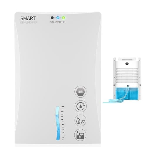 CiiVii Dehumidifiers for Home 68oz Auto Shut Off Dehumidifier with Drain Hose, Ultra Quiet Portable Bedroom Dehumidifier Suitable for Basement, Bathroom, RV, Closet, (323 sq.ft)