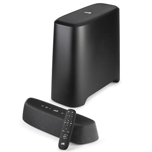 Polk Audio MagniFi Mini AX Sound Bar for TV with Wireless Subwoofer, Dolby Atmos and DTS:X Certified, Polk's patented VoiceAdjust & SDA technologies, Ultra-Compact Design, Easy Setup, Black
