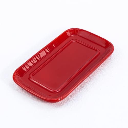 Bicuzat Ceramic Butter Dish with Lid Butter Keeper Butter Plate Tray for Kitchen Countertop Embossed Strawberry Pattern Butter Crock Keeper Saver 7