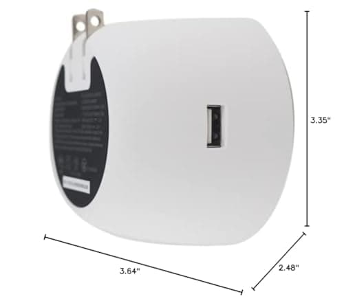 OC Acoustic Newport Plug-in Outlet Speaker with Bluetooth 5.1 and Built-in USB Type-A Charging Port (Light Gray/White) 11