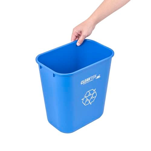 Restaurantware Rectangular Trash Can 1 Count Blue Plastic 13 Quart Wastebasket, Office Bin Space-Saving Heavy-Duty Blue Waste Bin for Indoor Office Kitchen, or Restroom Use 7