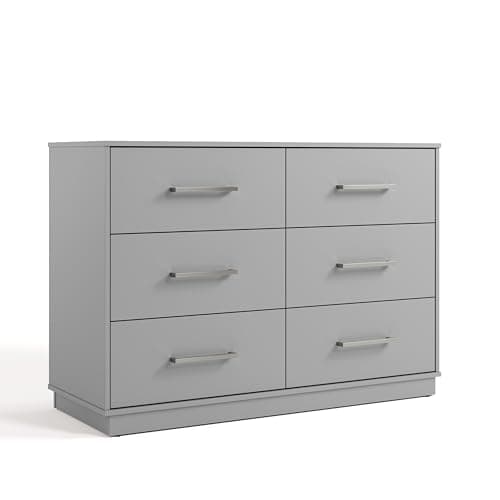 Graco Essentials 6 Drawer Bedroom Dresser (Pebble Gray) – GREENGUARD Gold Certified Dresser for Kids Bedroom, Kids Dresser with Interlocking Drawer System, 6 Drawer Nursery Dresser