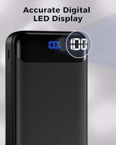 Portable Charger Power Bank 40000mAh Powerbank PD 30W and QC 4.0 Fast Charging External Battery Pack with USB-C LED 3 Outputs & 2 Inputs Portable Charging for iPhone 15 14 13 pro, Samsung 9