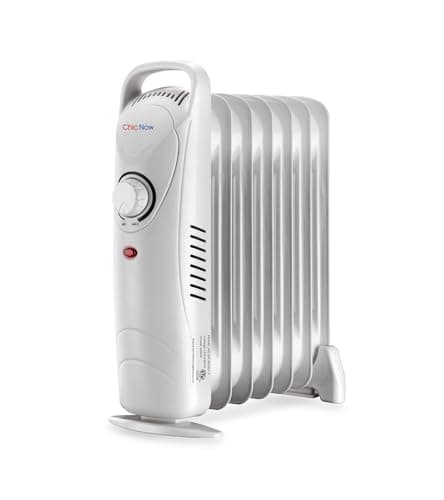 Oil Filled Radiator Heater,Oil Heater with Adjustable Thermostat，Electric Radiator Heater with Overheat Safety，Mini Portable Space Heater，700W
