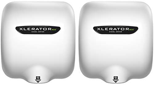 XLERATOReco Hand Dryer, Excel Dryer, XL-BW-ECO-1.1N High Speed Commercial Hand Dryer, White Thermoset Cover, Automatic Sensor, Surface Mounted, Noise Reduction Nozzle, LEED Credits 110/120 Volts