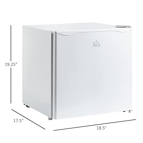 HOMCOM Mini Freezer Countertop, 1.1 Cu.Ft Compact Upright Freezer with Removable Shelves, Reversible Door for Home, Dorm, Apartment and Office, White 7