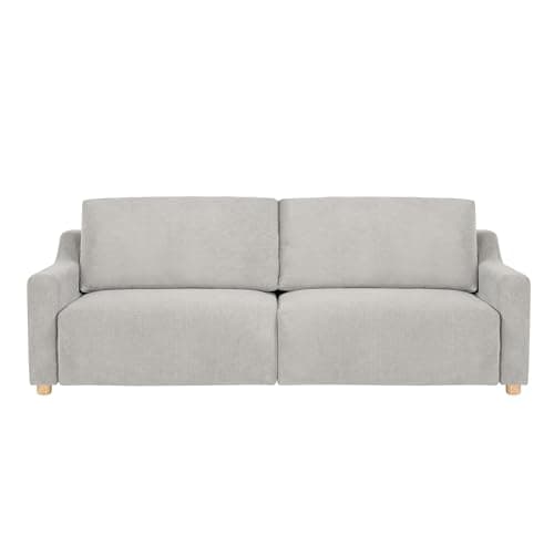 Serta Glendale 90.2" Queen Size Wall-Hugging Convertible Sofa, Dreamcoil Comfort, Chenille Fabric, Cream 6