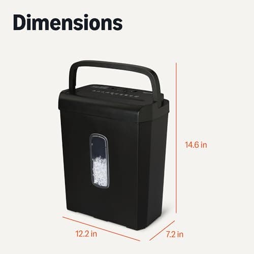 Amazon Basics 6-Sheet Cross-Cut Paper Shredder and Credit Card Shredder, 3.7 Gallon, Black 5