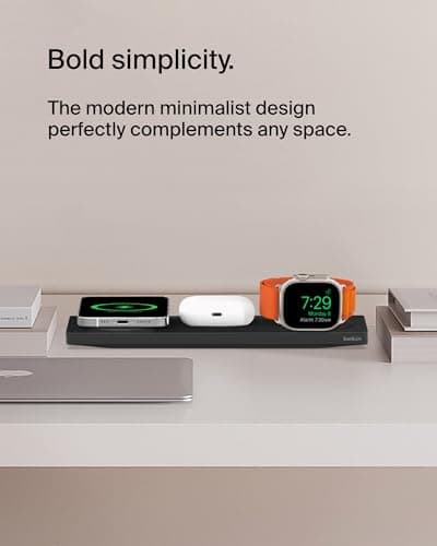 Belkin MagSafe 3-in-1 Wireless Charging Pad - Fast Wireless Charging for Apple Watch, iPhone 17, iPhone 16, iPhone 15, & iPhone 14 Series, & AirPods - Charging Station for Multiple Devices - Black 6